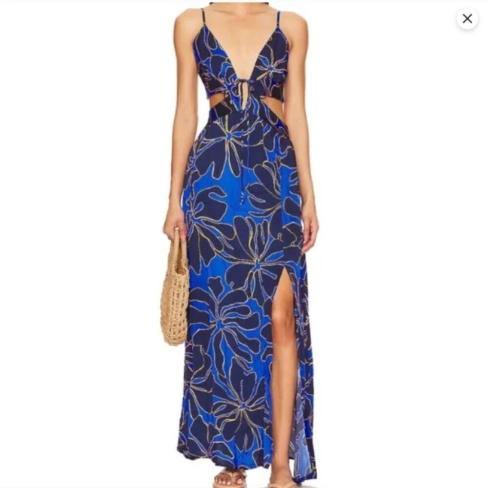 French Navy Anahi Long Dress in Blue / Navy by Maaji - Medium